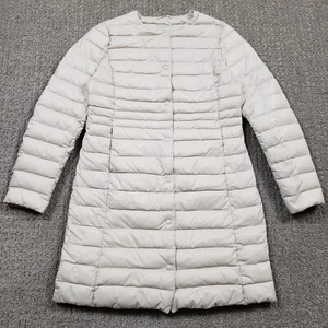 Chaqueta Top Ten Real Goose para mujer mediana beige ultra ligera abrigo largo acolchado - Imagen 1 de 11