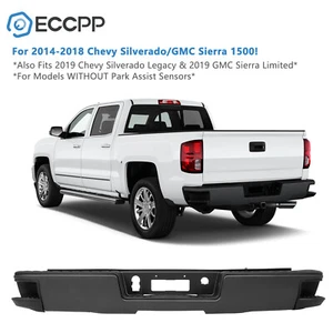 ECCPP Black - Rear Bumper Assembly for 2014-2018 Chevy Silverado GMC Sierra 1500 - Picture 1 of 6