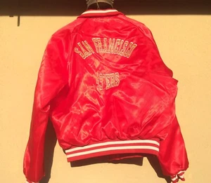 Rare Vtg 1980s Satin Chalkline Starter throwback 49ers Forty Niners jacket L Lrg - Picture 1 of 11