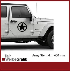 Pegatina / Estrella / Ejército / US American Car Wrangler 400 mm #5002 - Imagen 1 de 4