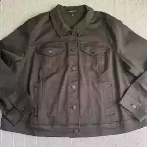 Chaqueta vaquera negra Lane Bryant talla grande 22 nueva con etiquetas - Imagen 1 de 11