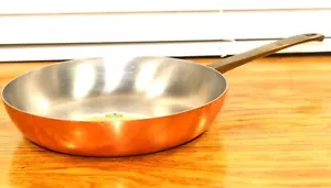 Paul Revere Ware USA Solid Copper Pot 8" Sauté Skillet Round Edges Fry Pan 1976 - Picture 1 of 12