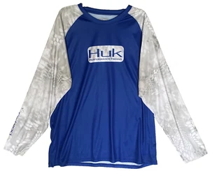 Camisa de Pesca Huk Performance Hombres 3XL XXXL Azul Gris Yeti Manga Larga Pullover - Imagen 1 de 22
