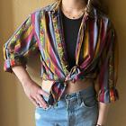 Vintage 90s Boho Tapestry Festival Hipster Button Down Long Sleeve Top Women’s L