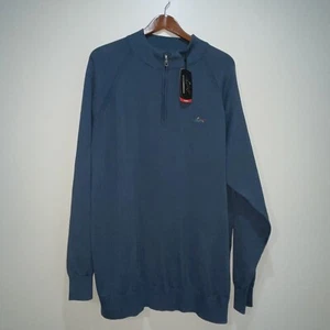 NWT Greg Norman Natural Performance 1/4 Zip Dark Teal Blue Mens Sweater Size XXL - Picture 1 of 7