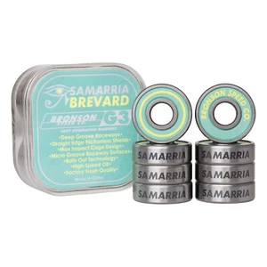 Bronson Speed Co Skateboard Bearings Samarria Brevard Pro G3 Teal/Yellow - Picture 1 of 5