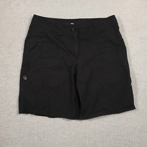 H&M Bermuda Shorts Womens 8 Black Lightweight Roll Tab Adjustable Hiking Oitdoor - Picture 1 of 15