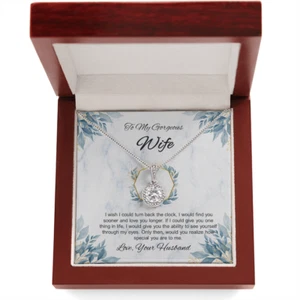 đź’•Necklace Jewelry Message Card To My Wife, Valentines Day Pendant Gift For Her - Picture 1 of 10
