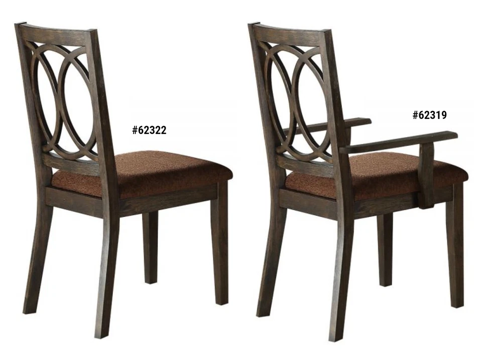 ACME Jameson Traditional Brown Fabric & Espresso Finish 39"H Arm / Side Chair - Image 1 of 1