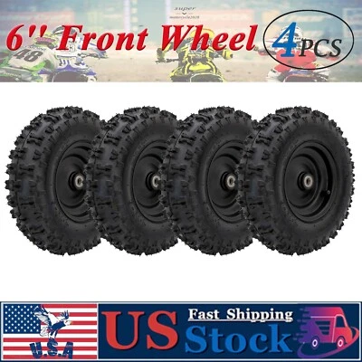 Paquete de 4 neumáticos de rueda delantera 4,10-6 con llanta para Go Kart ATV Quad Scooter cortacésped Foto 1 de 4