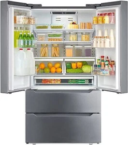 French Door Refrigerator 22.5 Cu.ft Large Full Size Refrigerators with Ice Maker - Picture 1 of 16