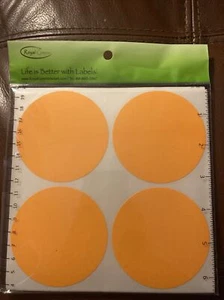 3 Zoll große Peeling Presse Hof Verkaufsetiketten orange 100er Pack - Bild 1 von 5