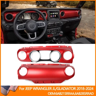 Pair For 2018-2024 Jeep Wrangler JL Gladiator Door Dash Cover Trim Panel Strip Foto 1 de 4
