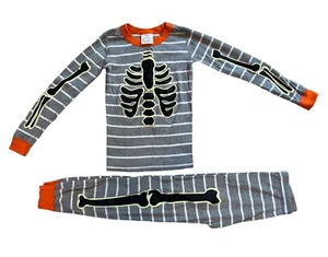 Hanna Andersson Pajama Set 130 US 8 Glow In The Dark Skeleton Halloween - Picture 1 of 2