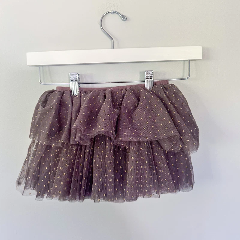 Mudpie Baby Gray and Gold Polka Dot Tutu Tulle Skirt - Size 12 Months - Image 1 of 4