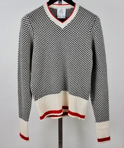 Thom Browne Brooks Brothers Black Fleece cashmere sweater V neck black white - Picture 1 of 8