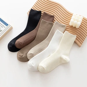 6 pares de calcetines informales atléticos estéticos térmicos de algodón para mujer niña - Imagen 1 de 15