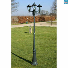Lampione con 3 Lanterne per Giardino Decorativa Vialetto Luce Lampada da Esterno
