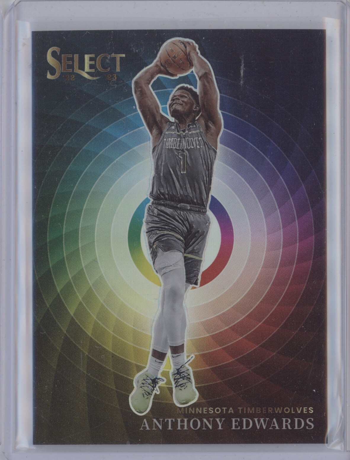 ANTHONY EDWARDS 2022-23 PANINI SELECT #6 COLOR WHEEL CASE HIT INSERT SSP