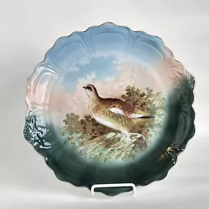 Vintage Decorative Hanging Bird Plate Wilde Game 12.5” Scalloped Edges - Picture 1 of 9