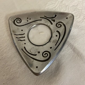 LENOX Art Deco Votive Candle Holder Silver Metalware Pewter Tea Light - Picture 1 of 3