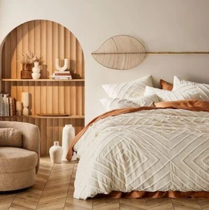 3 Stück getuftete Baumwolle Bettbezug Set, Luxus Boho Bettwäsche König Königin Bettdecke - Bild 1 von 4