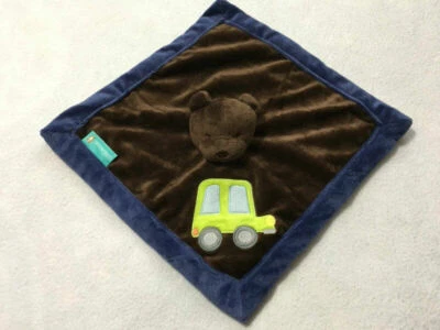 Tiddliwinks Marrón Azul Marino Verde Coche Oso de Peluche Bebé Manta de Seguridad Lovey Foto 1 de 3