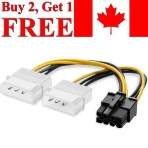 8-Pin PCIe to Dual 4-Pin Molex - Graphics Card Power Cable Adapter PC Splitter - Picture 1 of 7