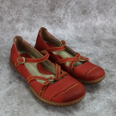 Born Mary Jane 休闲舒适鞋深红色皮革女式 8 码 — 第 1/4 张图片