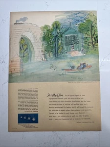 1952 De Beers Diamonds Raoul Dufy painting vintage print Ad Bridge Boat Train - Picture 1 of 2