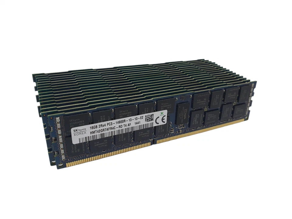 Hynix 256GB (16x16GB) 2Rx4 HMT42GR7AFR4C-RD PC3-14900R ECC RDIMM Server RAM - Image 1 of 1