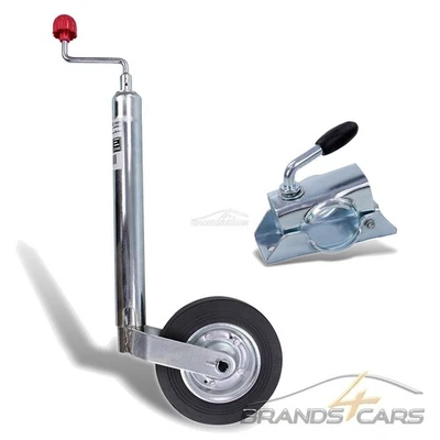 ENVA STÜTZRAD BUGRAD GUMMIREIFEN MIT KLEMMHALTER Ø48mm FÜR ANHÄNGER+ WOHNWAGEN - Bild 1 von 4