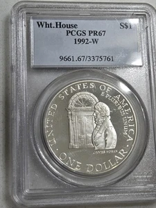1992 W White House 200th Anniversary Silver Dollar Proof Unc Commemorative Coin - Picture 1 of 4