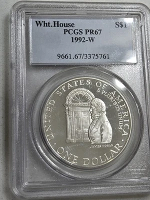 1992 W White House 200th Anniversary Silver Dollar Proof Unc Commemorative Coin - Image 1 of 4