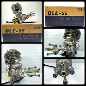 DLE 55cc Gas Engine w/Side Exhaust Rear Carburetor #DLEG0055 Pristine New in Box - Picture 1 of 24