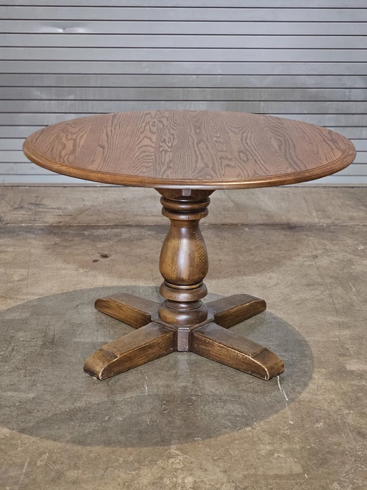 Conant Ball Furniture Solid Oak Round English Style Dining Table Pub Table - Image 1 of 4