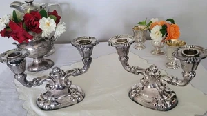 Pr Antique Emil German Sterling Candlesticks Waldsteten Germany - Picture 1 of 4