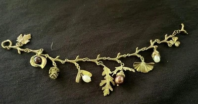 Pulsera MICHAEL MICHAUD "Bellota y Roble" Dije 7035 y Pendientes de Perla a Juego Foto 1 de 4