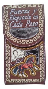 Real Leather Vaquero Charro Phone Case Pouch Belt Holster Handmade In Mexico - Picture 1 of 3