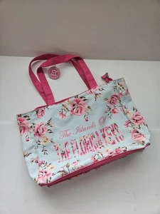 Robin Ruth Florida Keys Floral Pink Canvas Tote Bag Purse - Picture 1 of 11