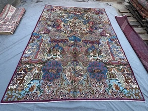 Alfombra nómada turca caucásica de colección alfombra tamaño palacio escena caza gran tamaño - Imagen 1 de 15