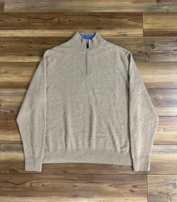 Suéter masculino Allen Solly 100% cashmere XL 1/4º zíper Preppy Academia - Imagem 1 de 4