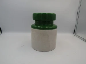 Barattolo barattolo ceramica gres vintage coperchio verde retrò cucina portaoggetti - Foto 1 di 6