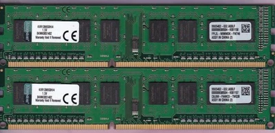Kit de memoria RAM 8 GB 2x4 GB PC3-10600 Kingston KVR13N9S8H/4 DDR3-1333 de escritorio DIMM Foto 1 de 4