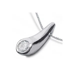 0.53ct E VS2 Round Cut Earth Mined Certified Diamond 14K Gold Solitaire Pendant - Picture 1 of 3