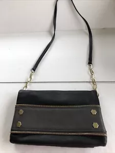Borsa a mano pochette a tracolla nera IMOSHION con ferramenta color oro e cerniera a catena - Foto 1 di 10