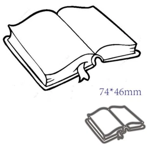 Open Book With Bookmark Metal Cutting Dies Cut Mold Scrapbook Paper Card Craft - Picture 1 of 1