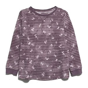 Sonoma, Gray-ish Purple Floral Striped Garment Dyed Pullover Top, size XXL - Picture 1 of 3