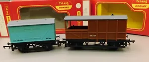 Triang Hornby R14 Fish Van NG301 & R124 Brake Van W6297 Boxed OO (c) - Picture 1 of 4