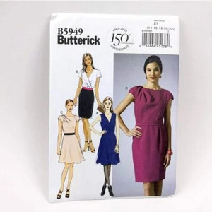 Vestido para mujer ajustado forrado patrón de costura, 14-22, Butterick B5949 UC FF - Imagen 1 de 5